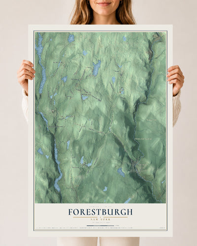 Forestburgh, New York map print, 24" x 36" Archival Matte Print mockup