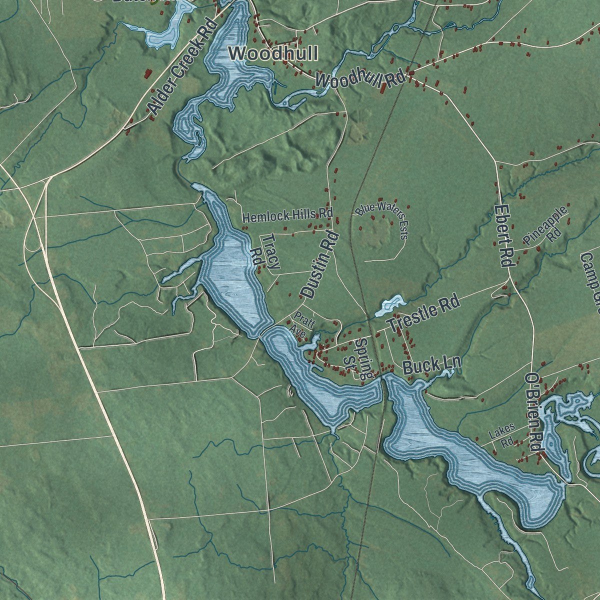 Close-up 1 of the Forestport, New York map artwork