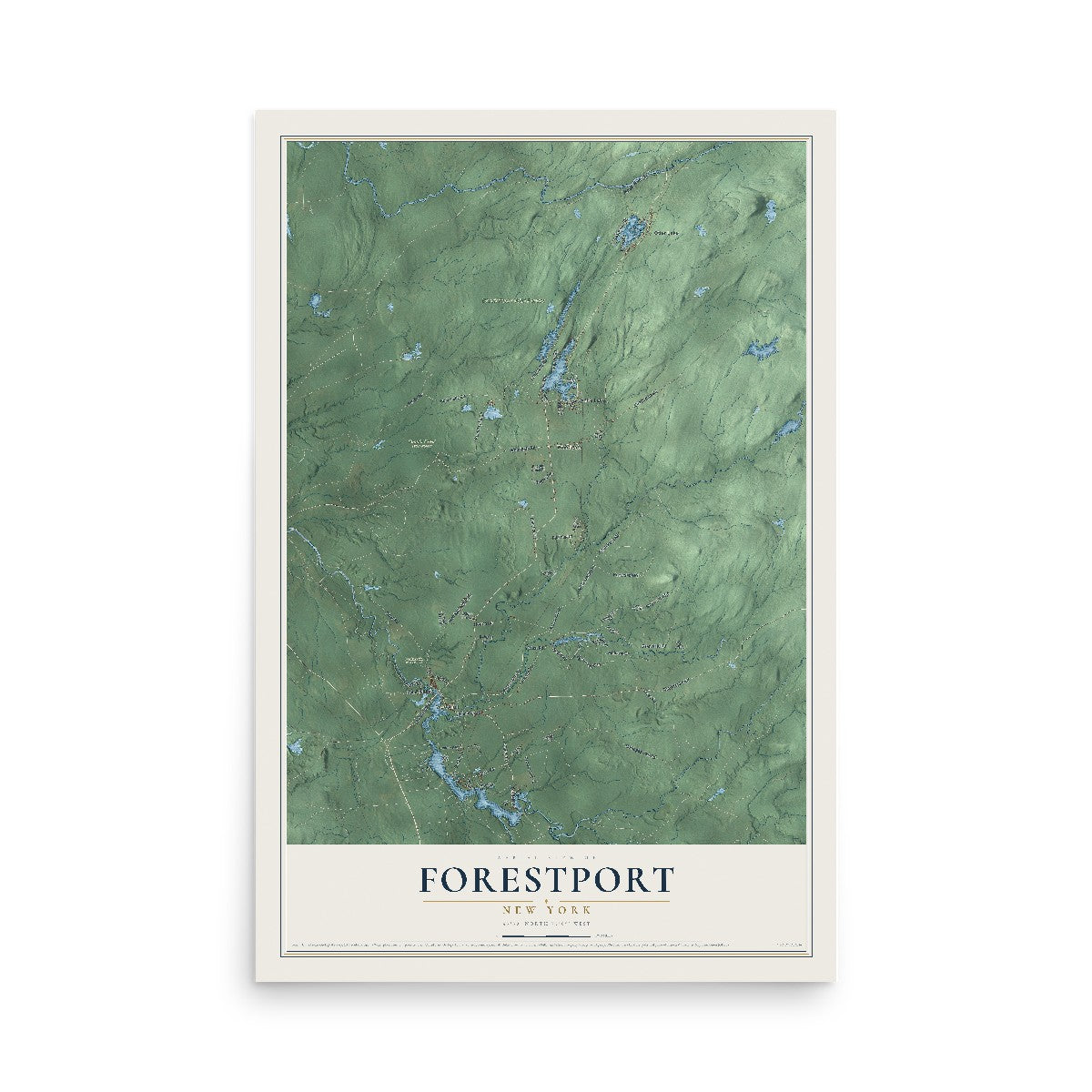 Forestport, New York map print, 12" x 18" Archival Matte Print mockup