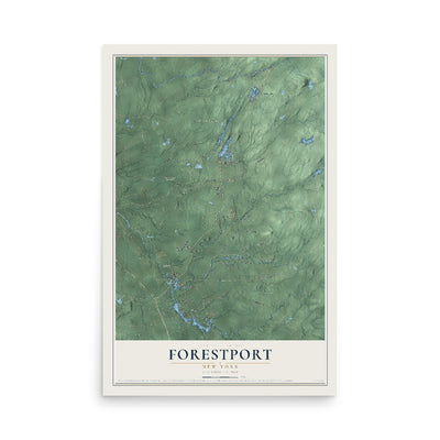 Forestport, New York map print, 12" x 18" Archival Matte Print mockup