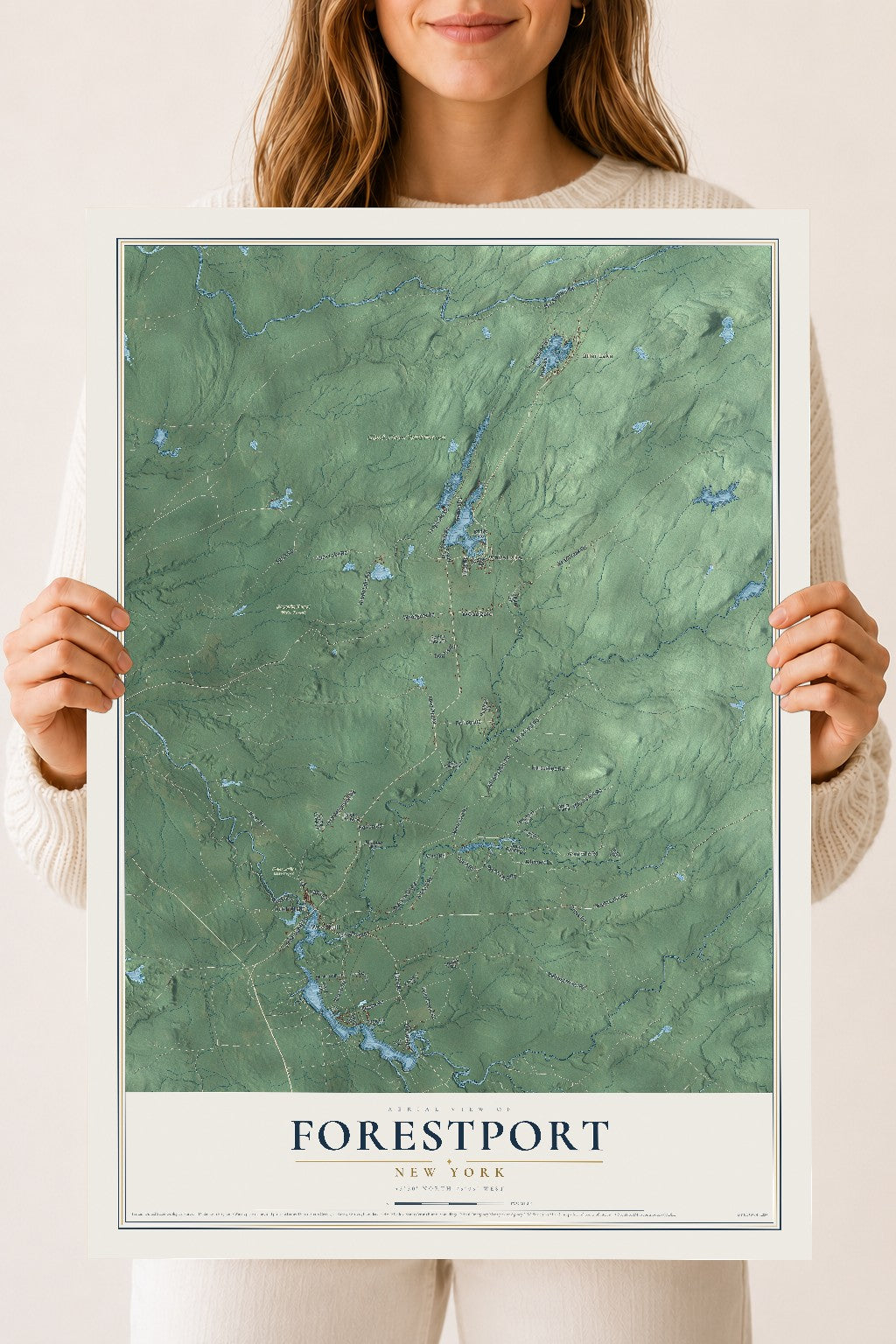 Forestport, New York map print, 18" x 24" Archival Matte Print mockup