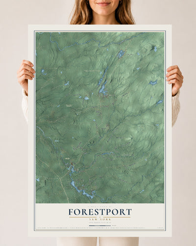 Forestport, New York map print, 24" x 36" Archival Matte Print mockup