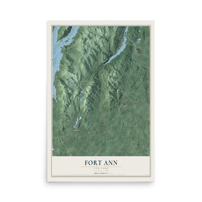 Fort Ann, New York map print, 12" x 18" Archival Matte Print mockup