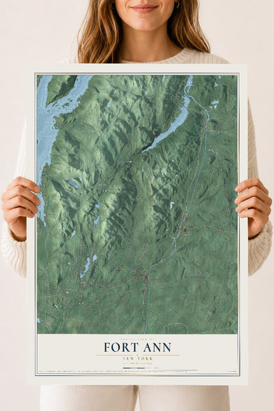 Fort Ann, New York map print, 18" x 24" Archival Matte Print mockup
