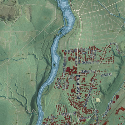 Close-up 1 of the Fort Edward, New York map artwork