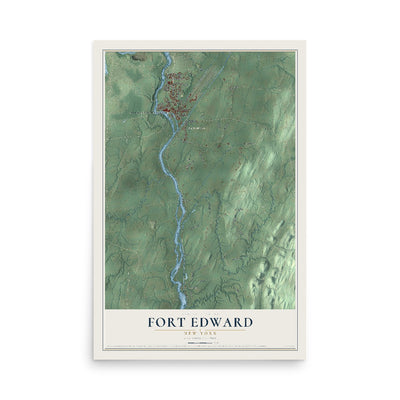Fort Edward, New York map print, 12" x 18" Archival Matte Print mockup