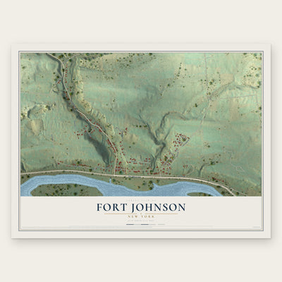 Fort Johnson, New York map print, the full design