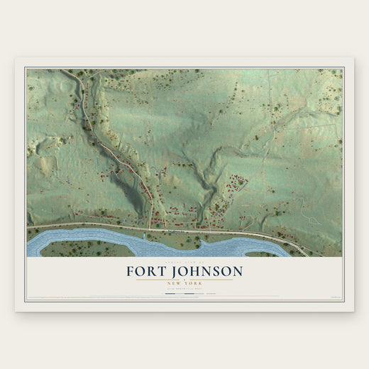 Fort Johnson, New York map print, the full design
