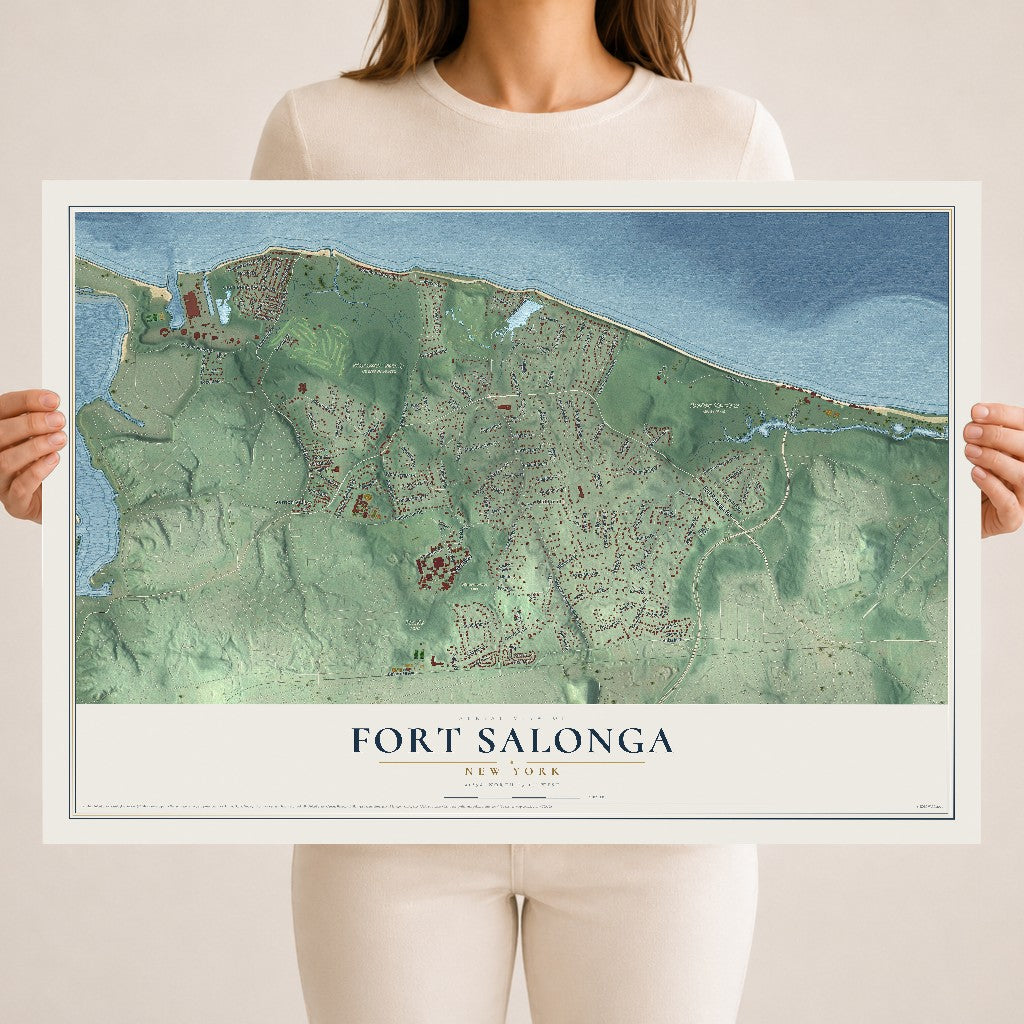 Fort Salonga, New York map print, 18" x 24" Archival Matte Print mockup