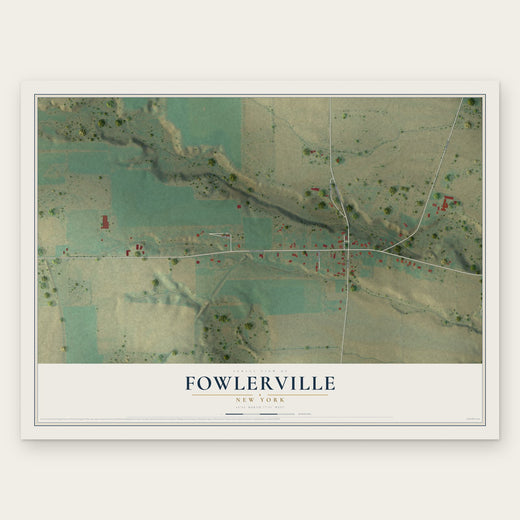 Fowlerville, New York map print, the full design