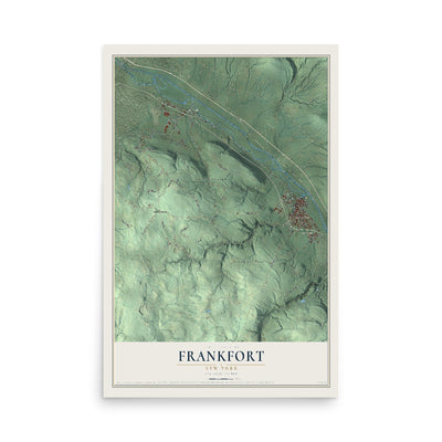 Frankfort, New York map print, 12" x 18" Archival Matte Print mockup