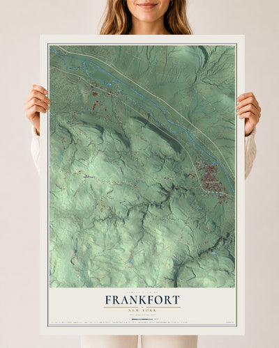 Frankfort, New York map print, 24" x 36" Archival Matte Print mockup