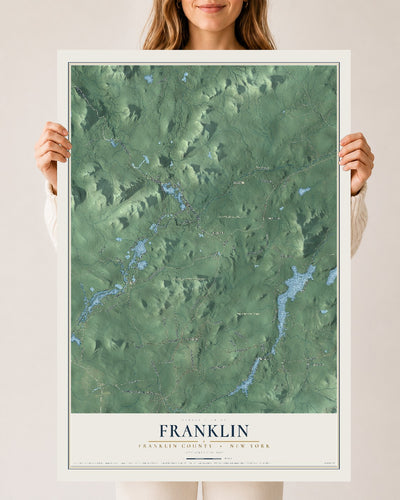 Map of Franklin, Franklin County, New York, 24 x 36 inch unframed archival matte print