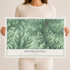 Franklinville, New York map print, 12" x 18" Archival Matte Print mockup