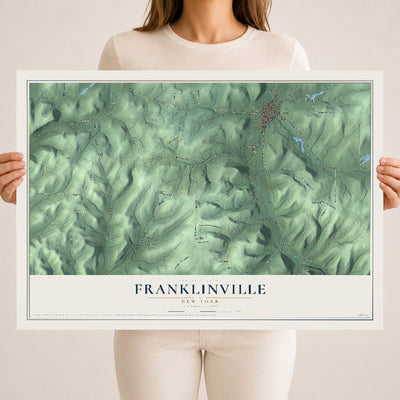 Franklinville, New York map print, 18" x 24" Archival Matte Print mockup