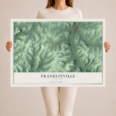 Franklinville, New York map print, 24" x 36" Archival Matte Print mockup