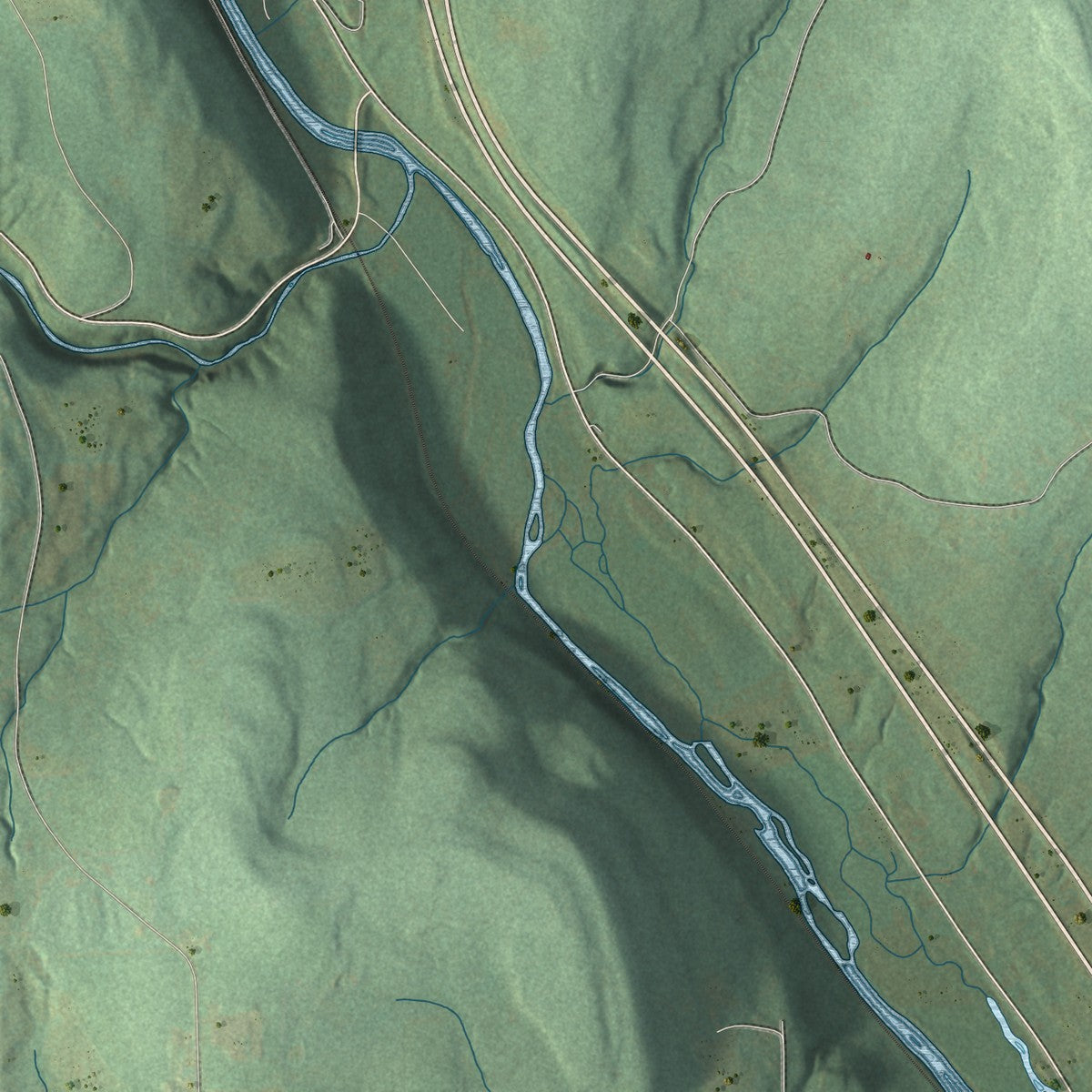 Close-up 1 of the Freetown, New York map artwork