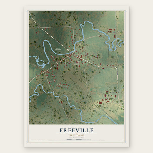 Freeville, New York map print, the full design