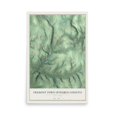 Fremont Town (Steuben County), New York map print, 12" x 18" Archival Matte Print mockup