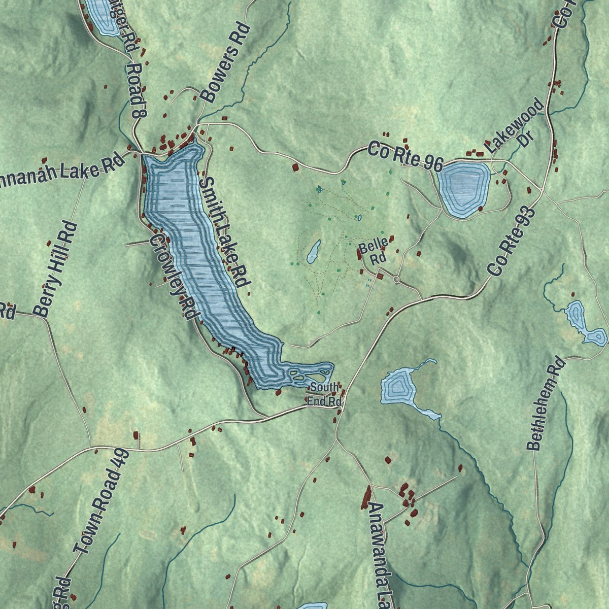 Close-up 1 of the Fremont Town (Sullivan County), New York map artwork