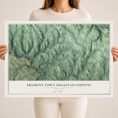 Fremont Town (Sullivan County), New York map print, 18" x 24" Archival Matte Print mockup