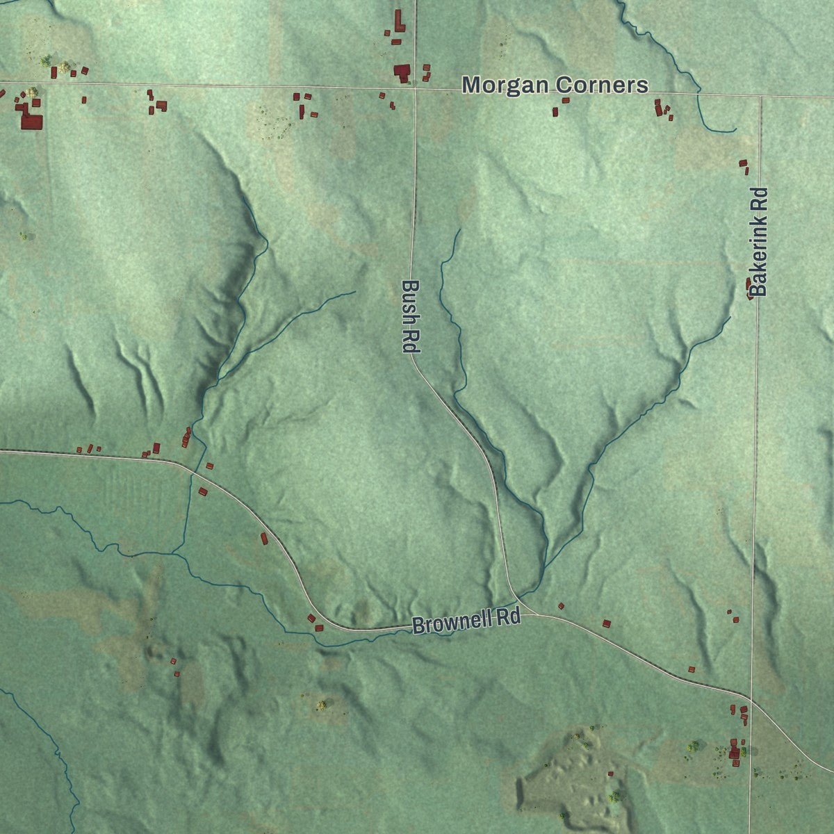 Close-up 2 of the French Creek, New York map artwork