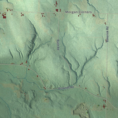 Close-up 2 of the French Creek, New York map artwork