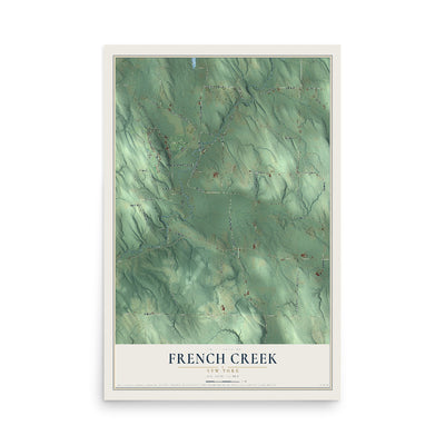 Map of French Creek, New York, 12 x 18 inch unframed archival matte print