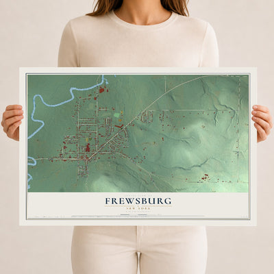 Frewsburg, New York map print, 12" x 18" Archival Matte Print mockup