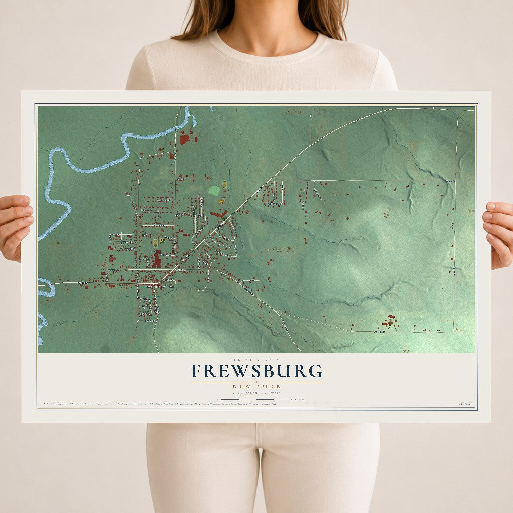 Frewsburg, New York map print, 18" x 24" Archival Matte Print mockup