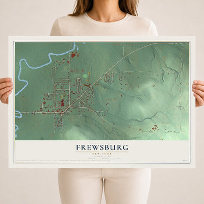 Frewsburg, New York map print, 18" x 24" Archival Matte Print mockup
