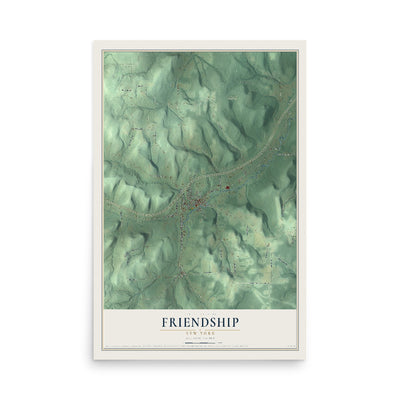 Friendship, New York map print, 12" x 18" Archival Matte Print mockup