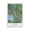 Map of Fulton, Oswego County, New York, 12 x 18 inch unframed archival matte print