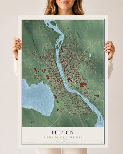 Map of Fulton, Oswego County, New York, 24 x 36 inch unframed archival matte print