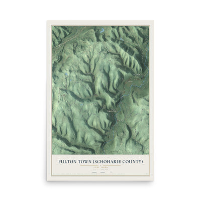 Fulton Town (Schoharie County), New York map print, 12" x 18" Archival Matte Print mockup
