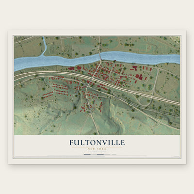 Fultonville, New York map print, the full design