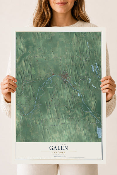 Galen, New York map print, 18" x 24" Archival Matte Print mockup