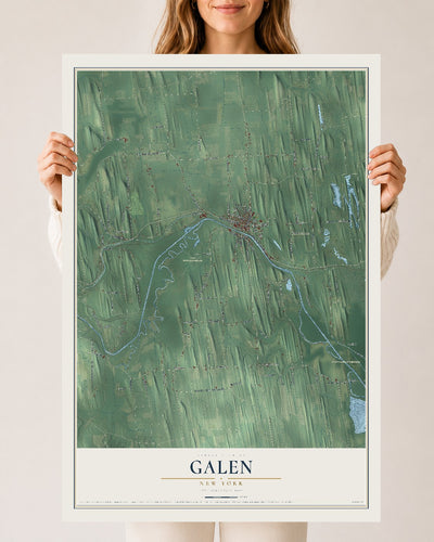 Galen, New York map print, 24" x 36" Archival Matte Print mockup