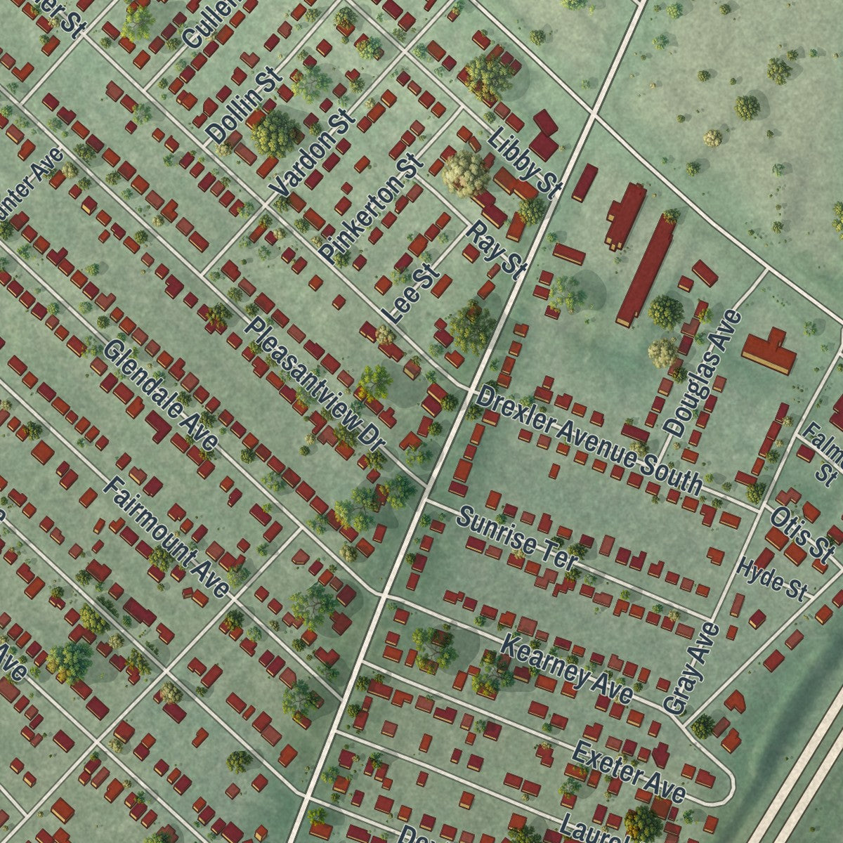 Close-up 1 of the Galeville, New York map artwork