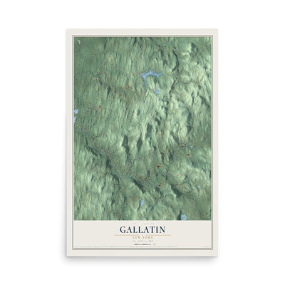 Gallatin, New York map print, 12" x 18" Archival Matte Print mockup