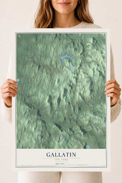 Gallatin, New York map print, 18" x 24" Archival Matte Print mockup