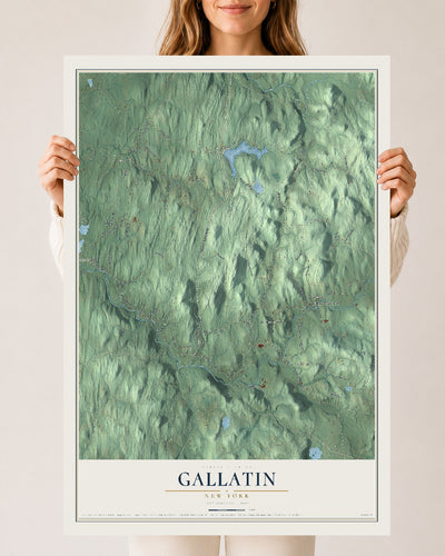 Gallatin, New York map print, 24" x 36" Archival Matte Print mockup