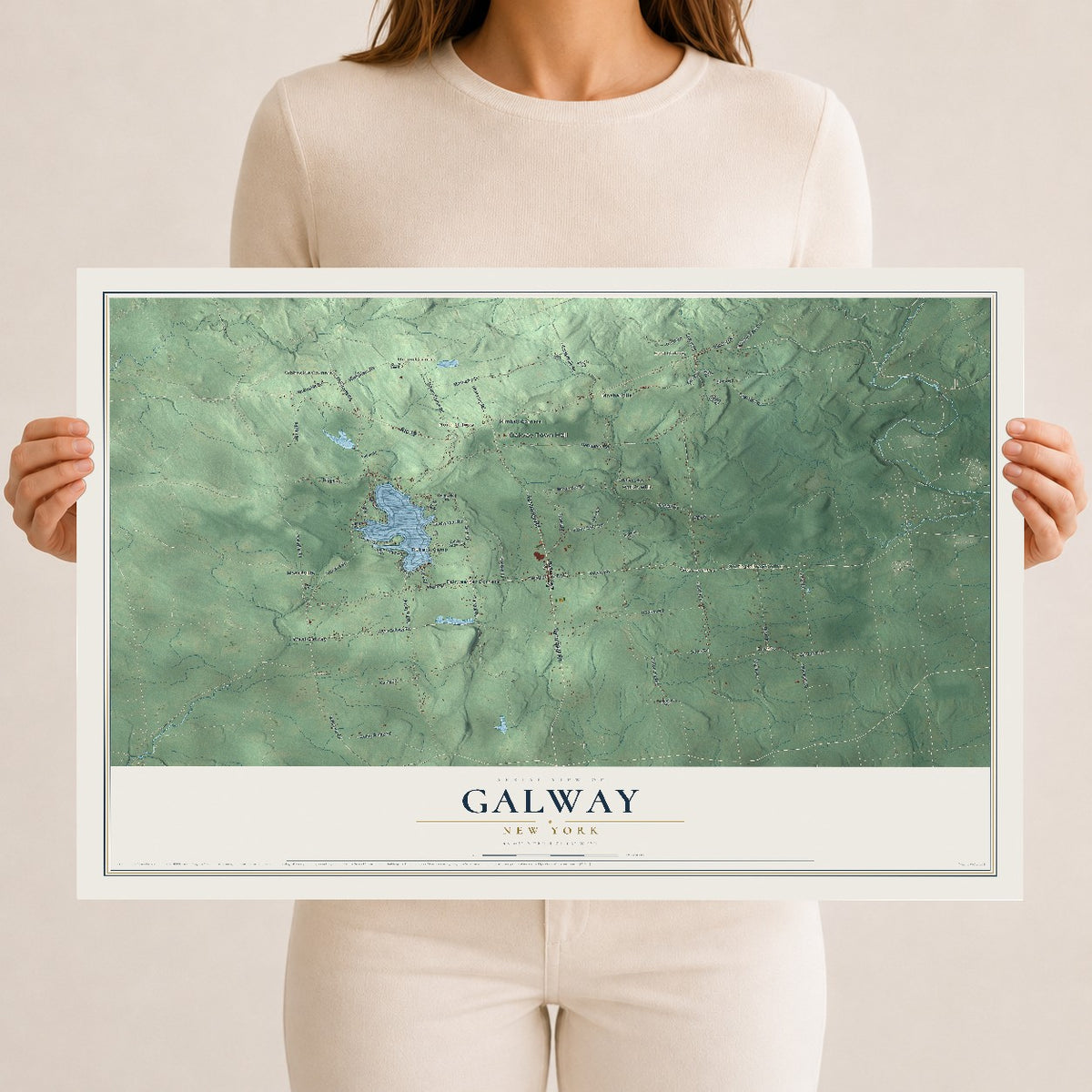 Galway, New York map print, 12" x 18" Archival Matte Print mockup