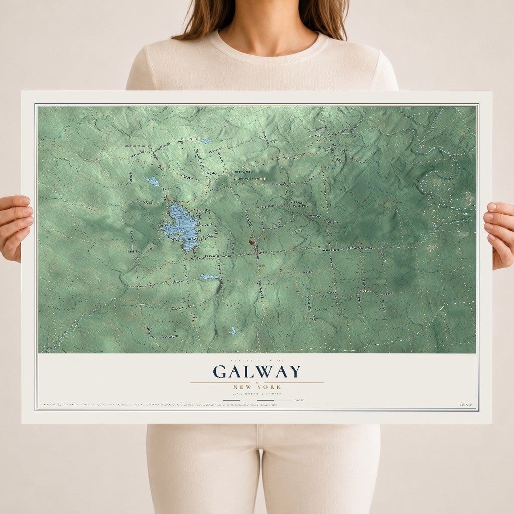 Galway, New York map print, 18" x 24" Archival Matte Print mockup