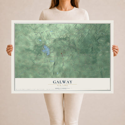 Galway, New York map print, 24" x 36" Archival Matte Print mockup