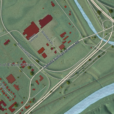 Close-up 2 of the Gang Mills, New York map artwork