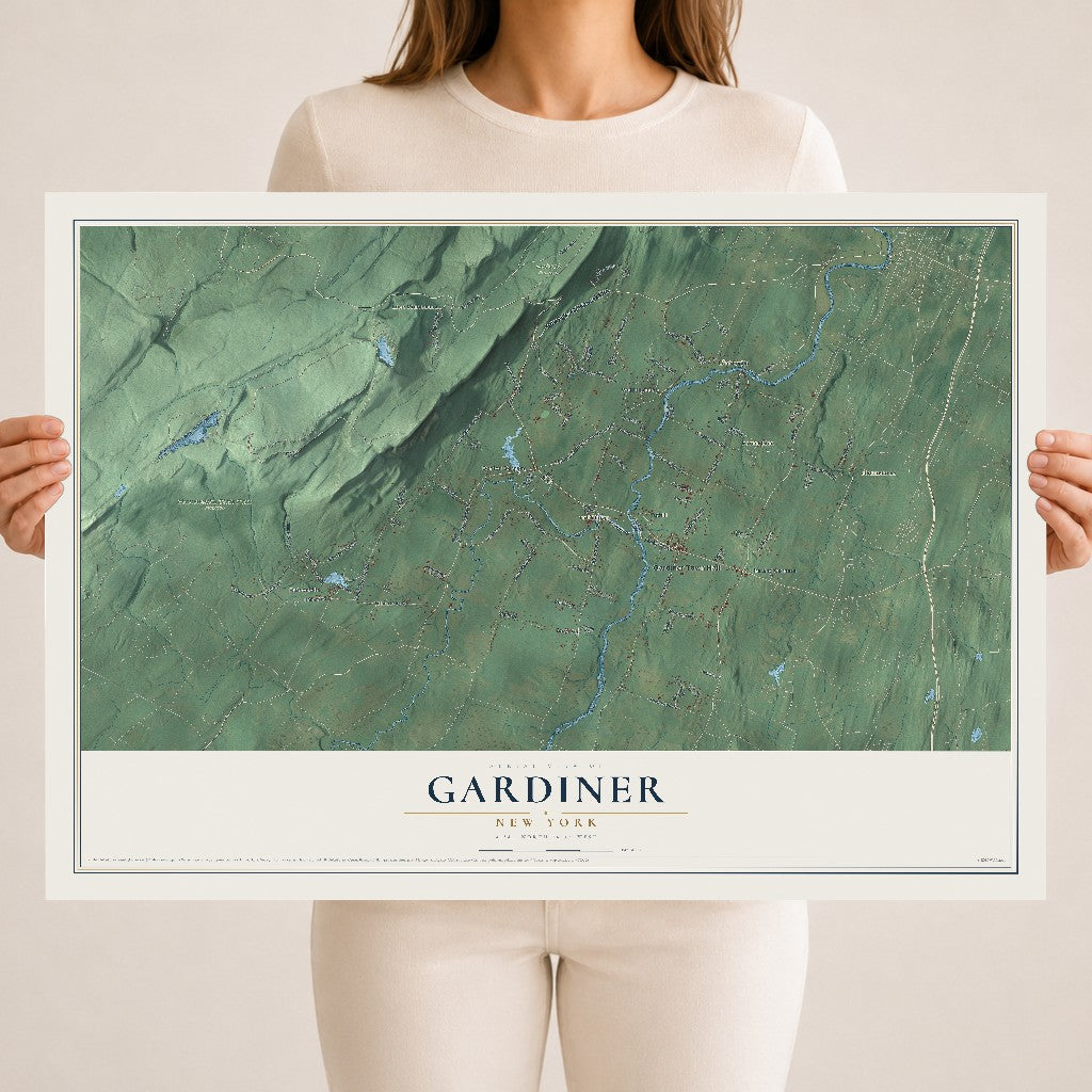 Gardiner, New York map print, 18" x 24" Archival Matte Print mockup