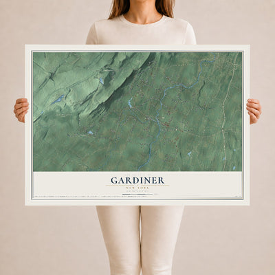 Gardiner, New York map print, 24" x 36" Archival Matte Print mockup