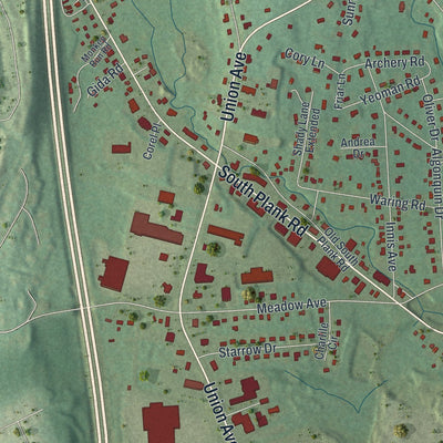 Close-up 1 of the Gardnertown, New York map artwork