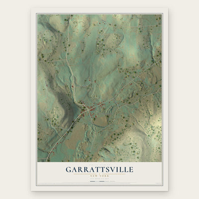 Garrattsville, New York map print, the full design